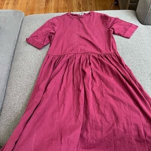 ASOS midi burgundy smock dress